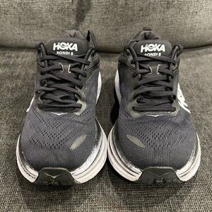 Hoka Bondi 8 for women Black and White Running Shoes